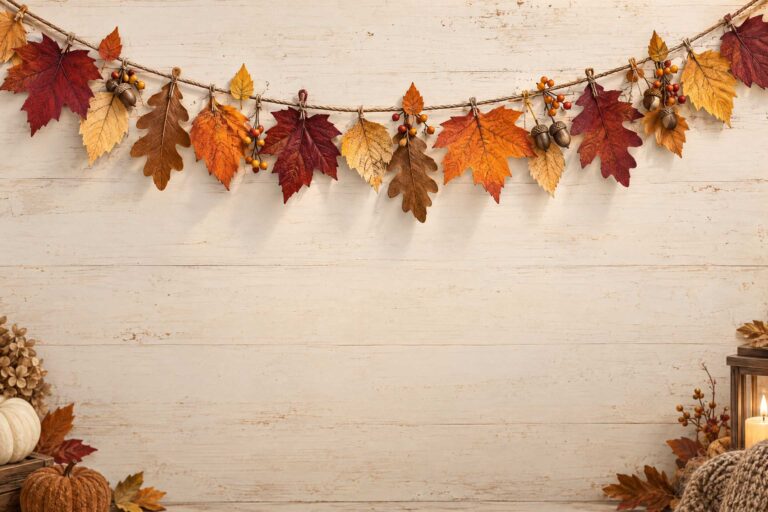 fall banner ideas leaf garland decor
